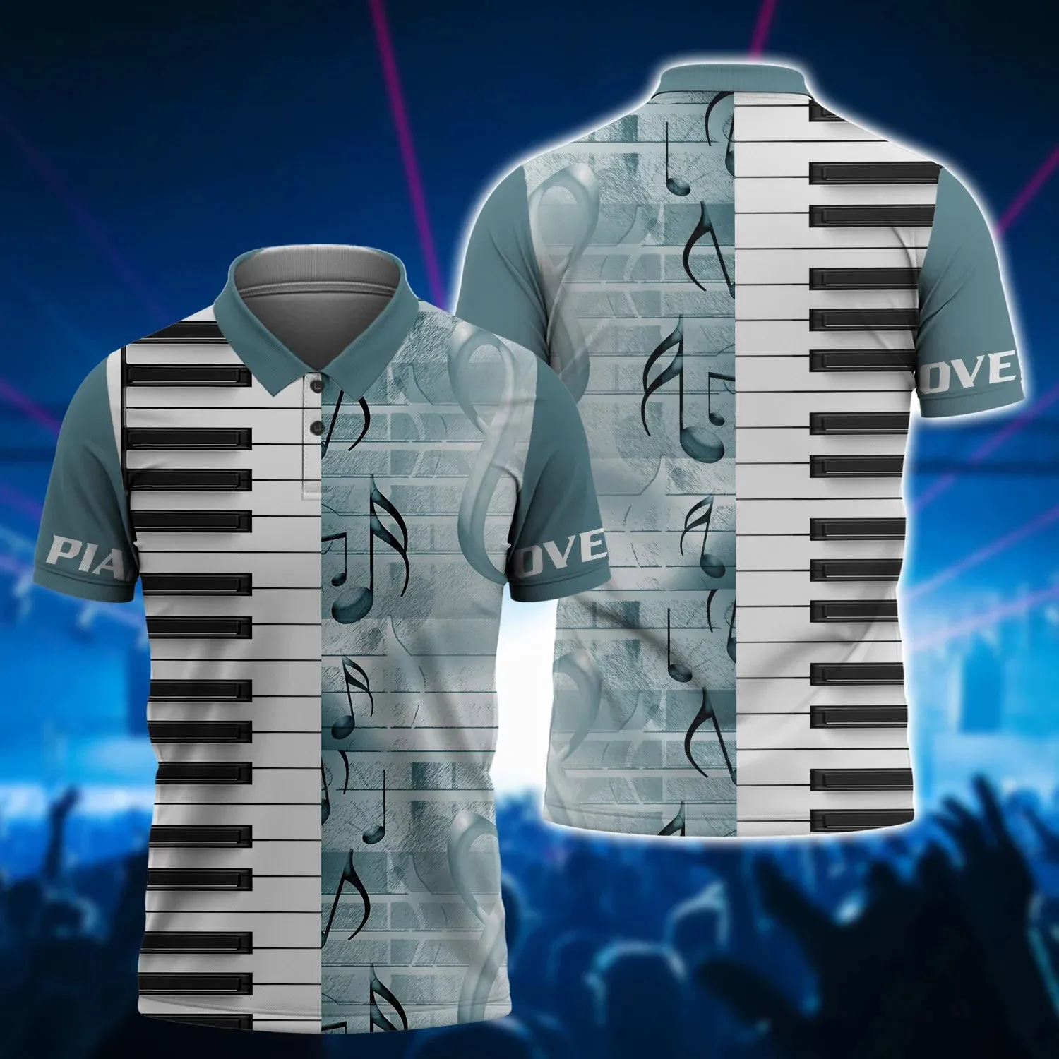 3D All Over Print Piano T Shirt, I Love Piano 3D Hoodie Shirts, Gift For Guitar Men Woman