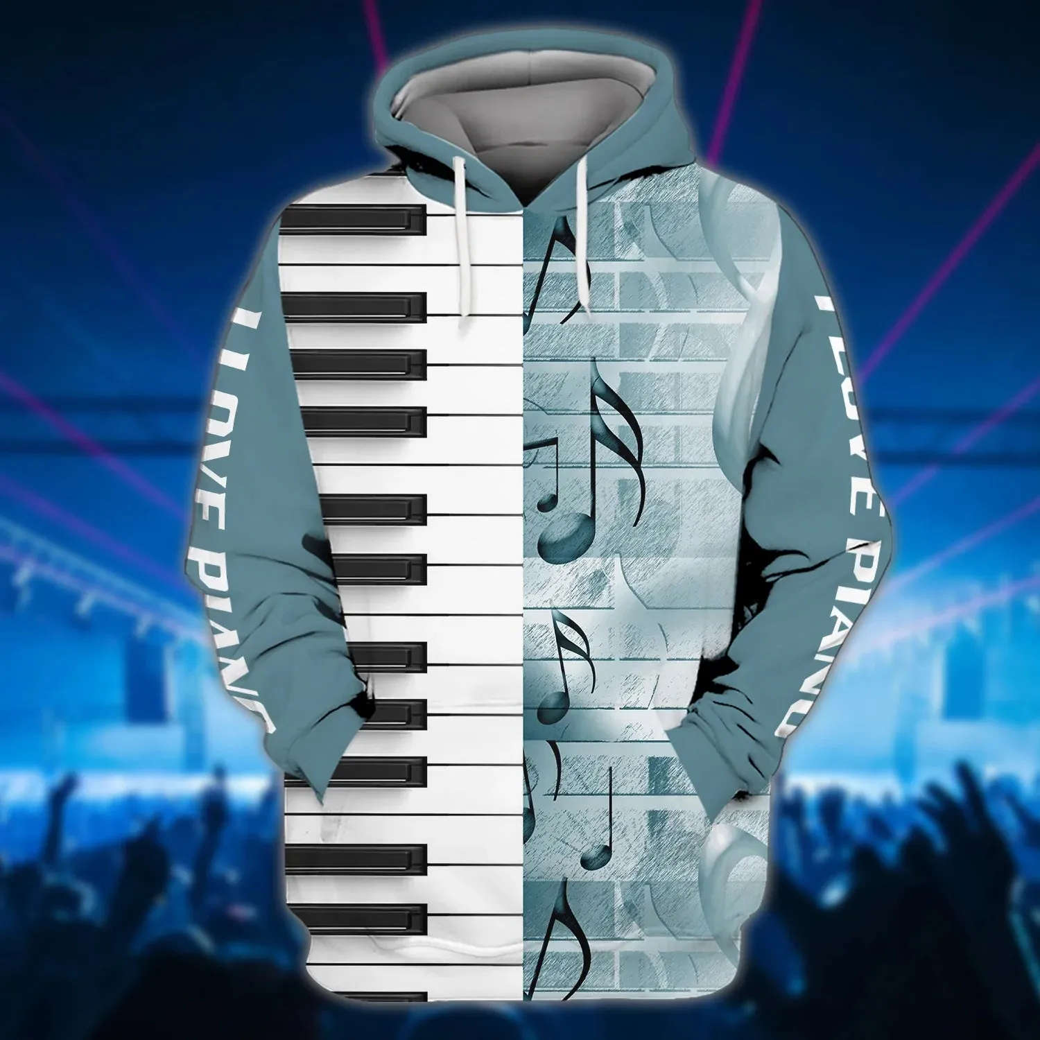 3D All Over Print Piano T Shirt, I Love Piano 3D Hoodie Shirts, Gift For Guitar Men Woman