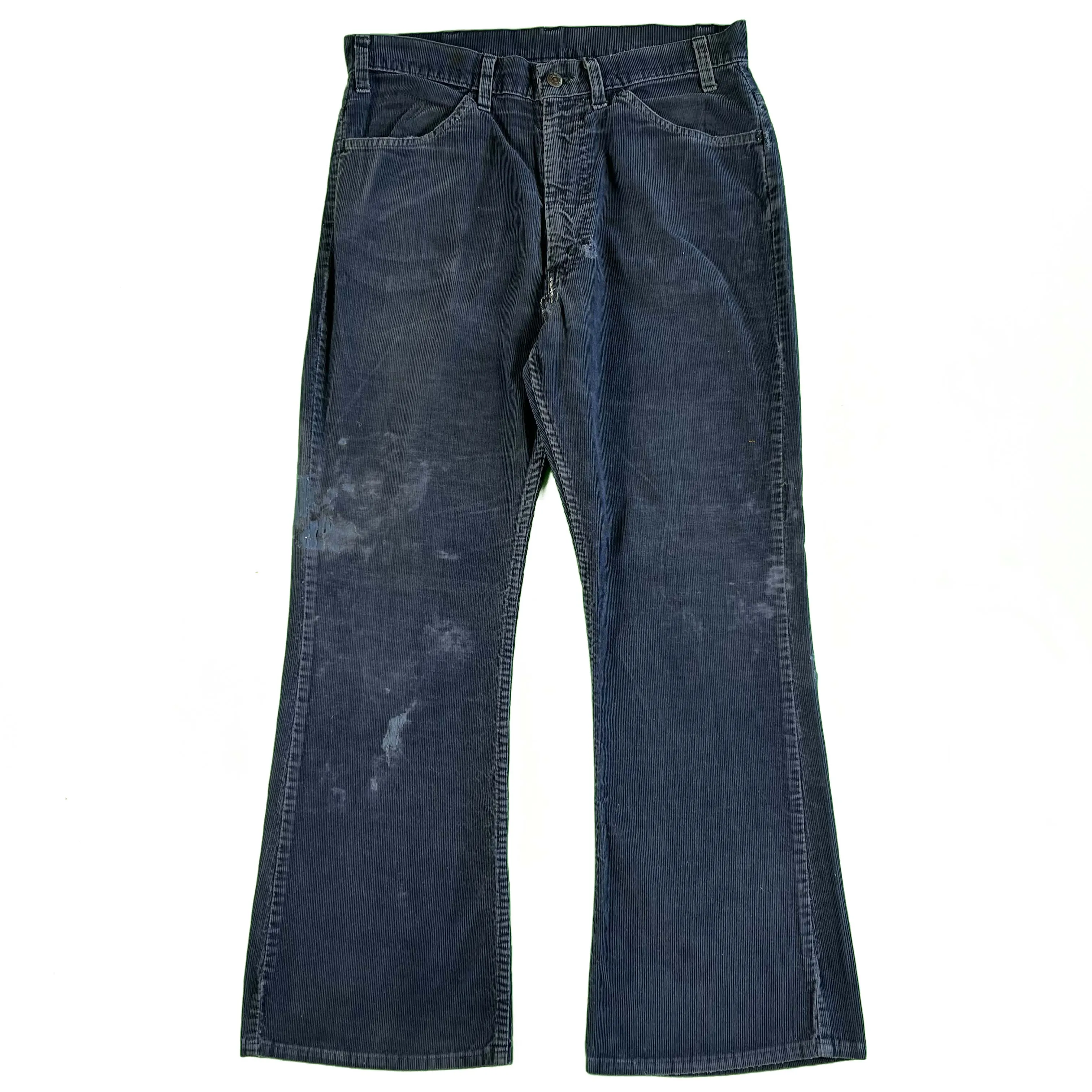 70s Faded Navy Levi's 646 Corduroy Flares- 32x28