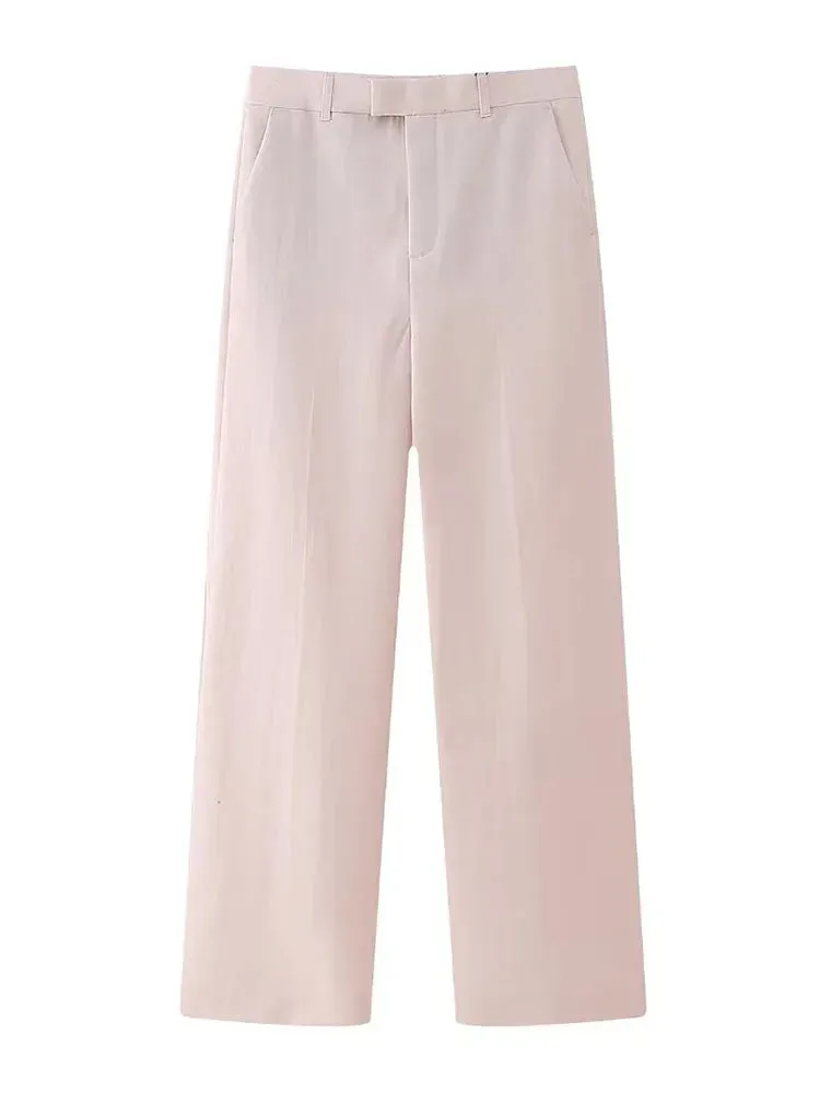 A&A Blush Two Piece Pants Double Breasted Blazer Set