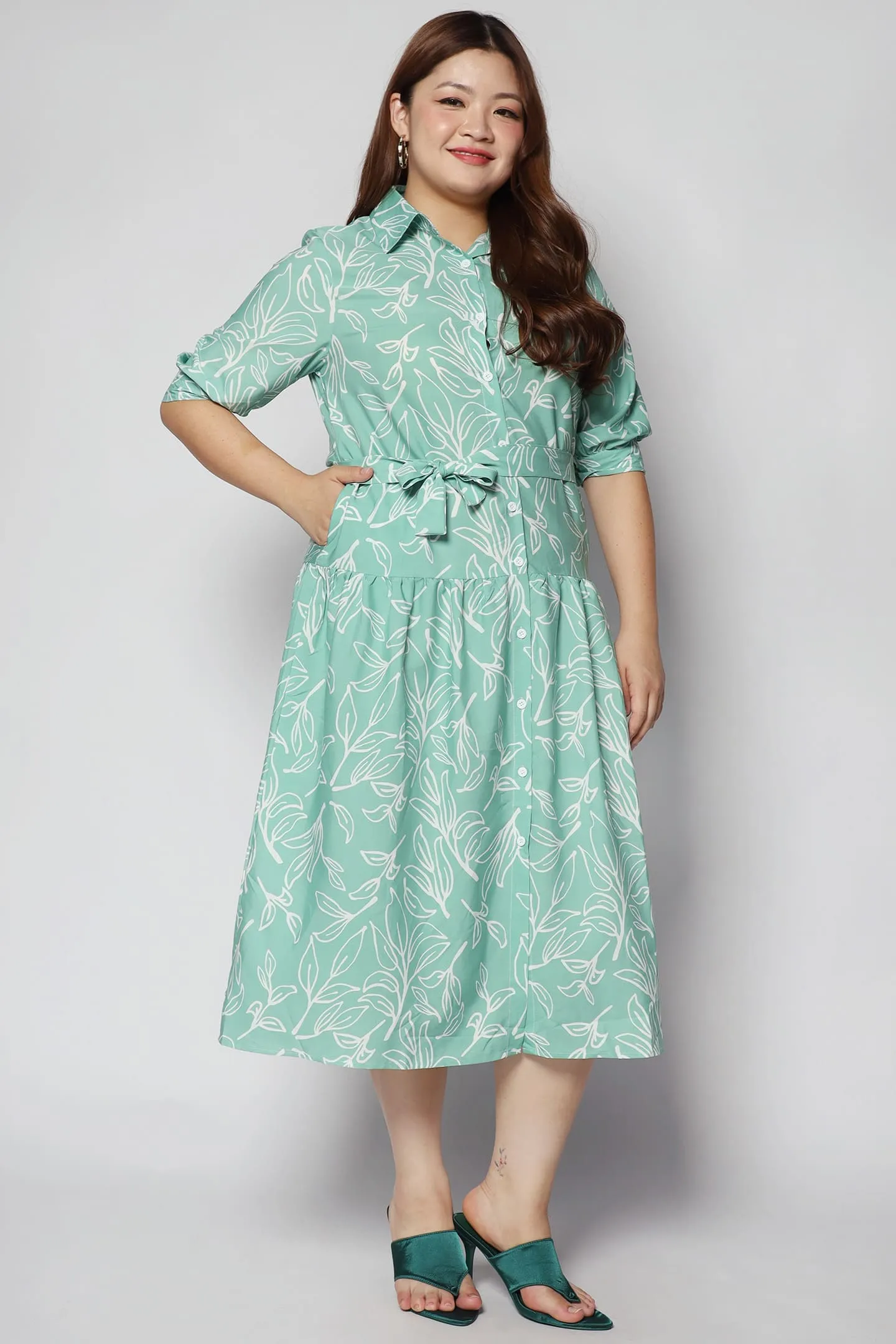 Alexis Dress in Green Fern