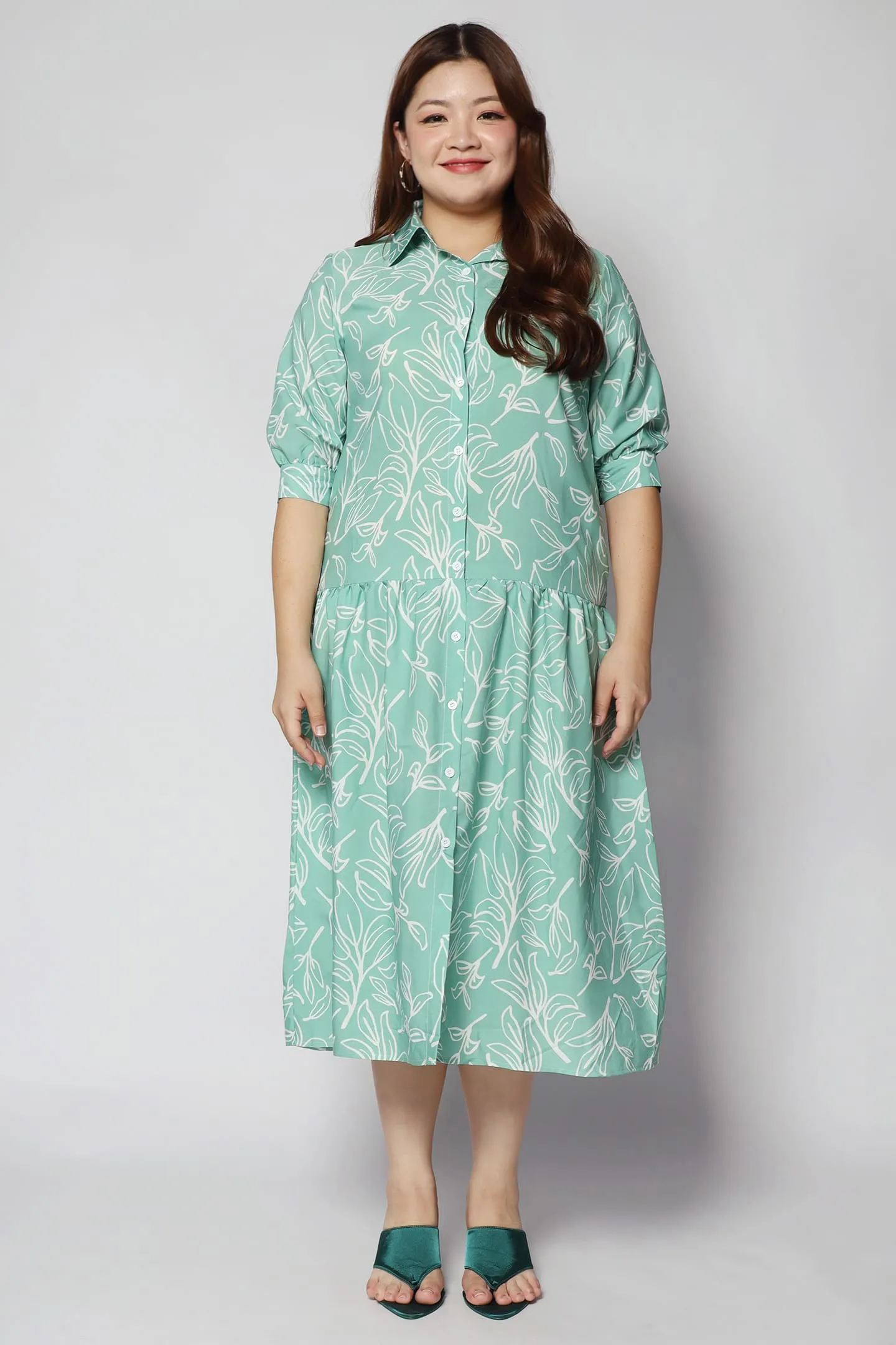 Alexis Dress in Green Fern