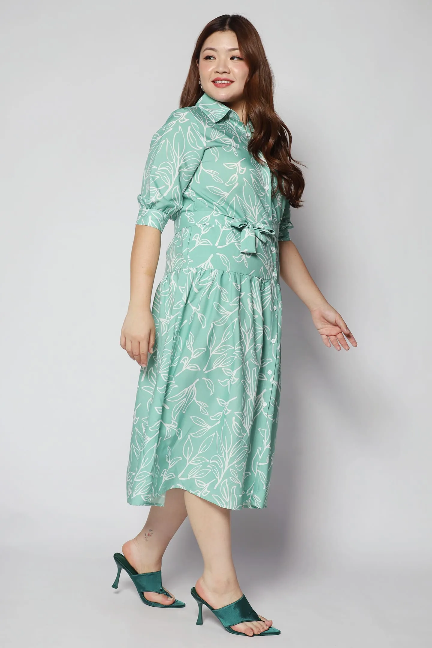 Alexis Dress in Green Fern