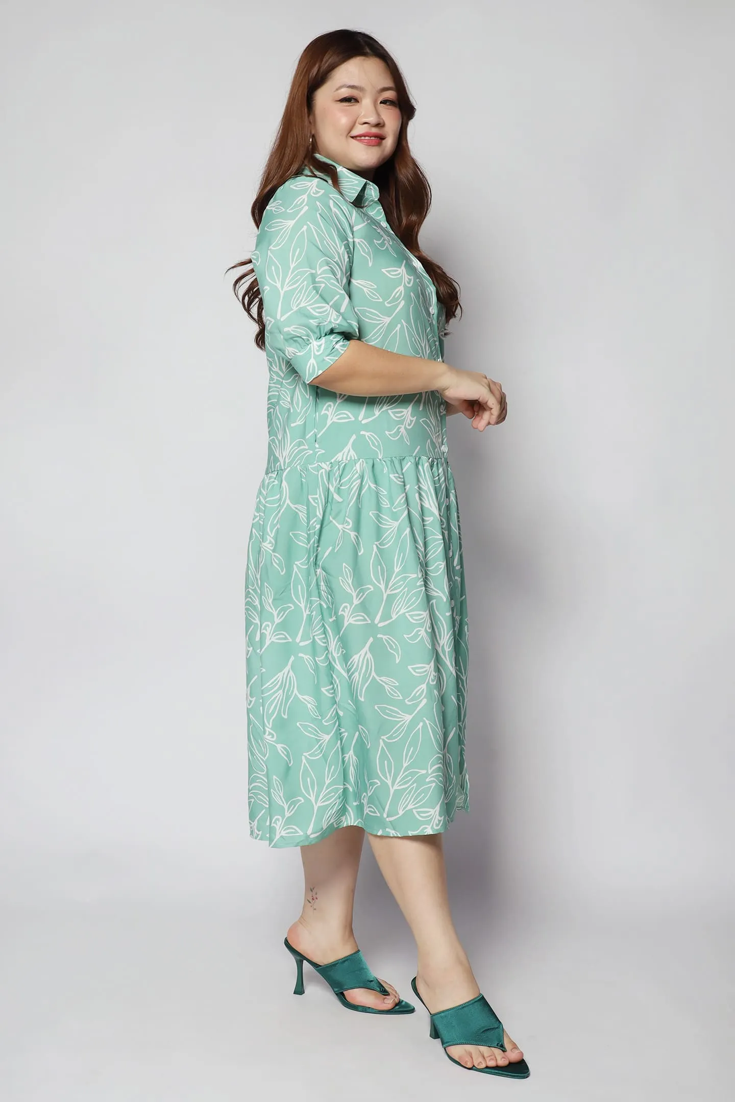 Alexis Dress in Green Fern