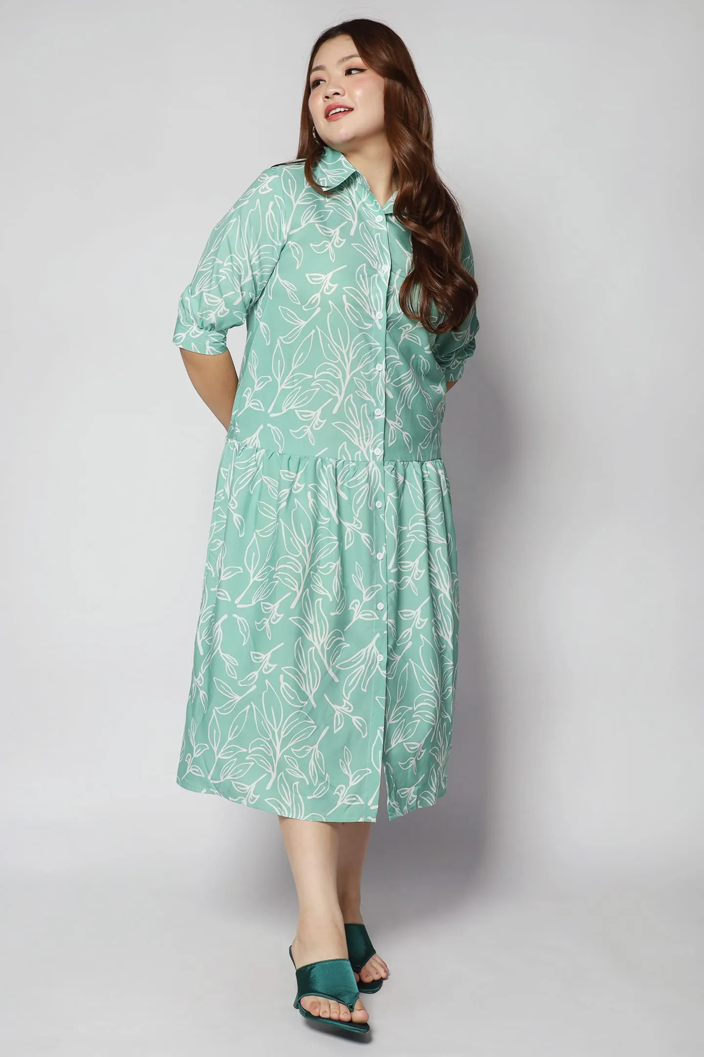 Alexis Dress in Green Fern