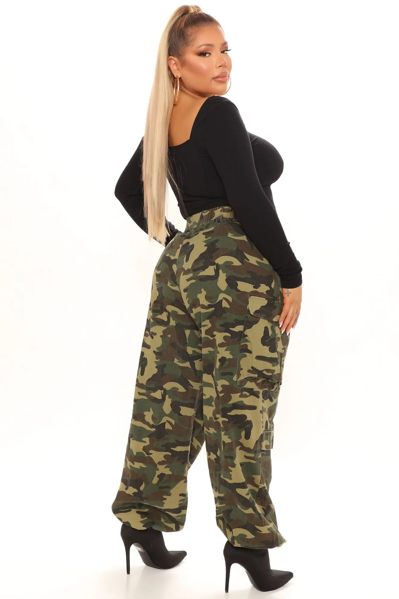 Amelia Oversized Cargo Pants Camo - Camouflage