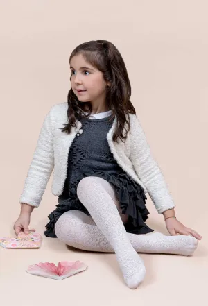 Aquilone Girls Eva Jacquard Floral Lace Tights