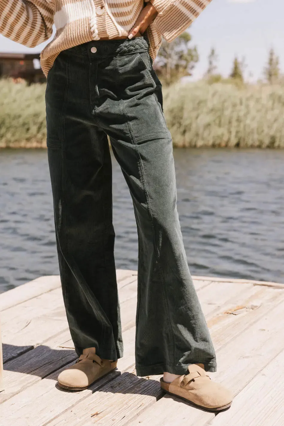 Ariella Corduroy Pants in Teal