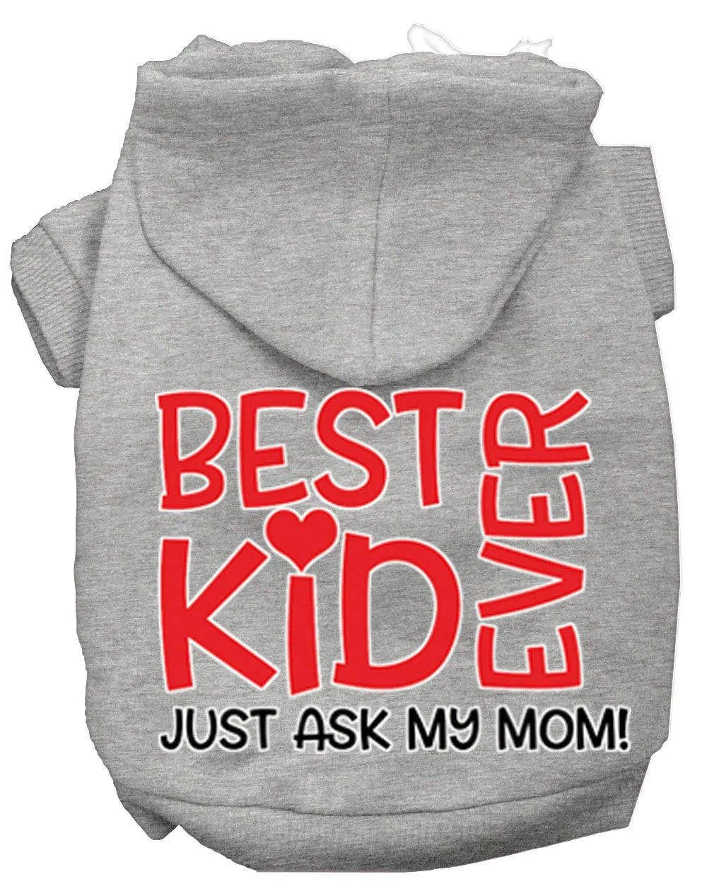 Ask My Mom Screen Print Dog Hoodie Grey S