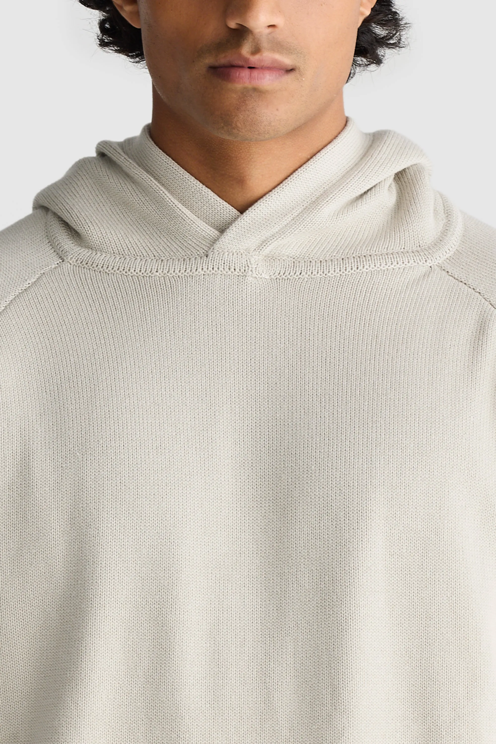 Atlas Knit Hoodie Bone