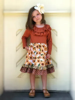 Autumn Sunflower Lola style Dress