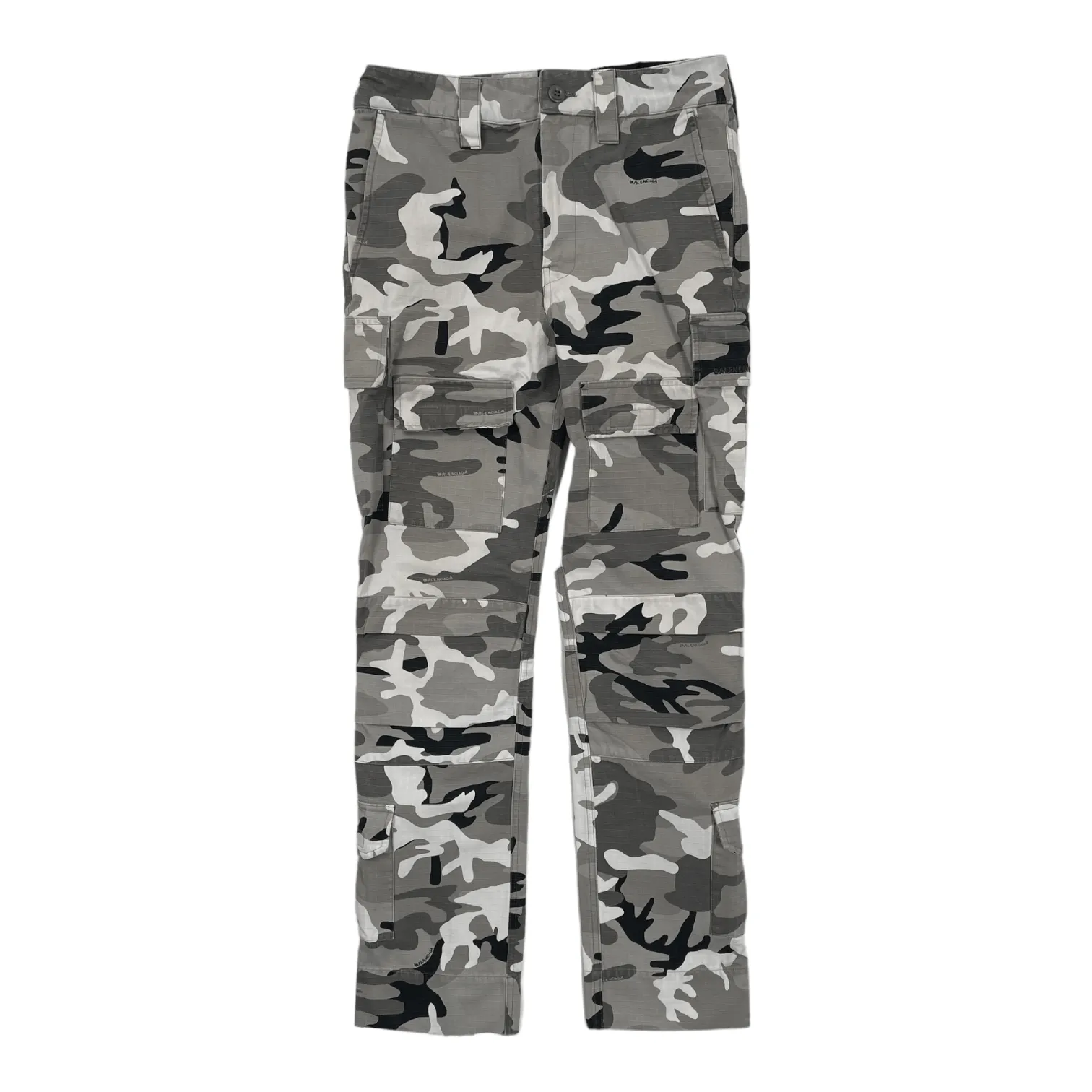 Balenciaga Fitted Cargo Pants Grey Camo Pre-Owned