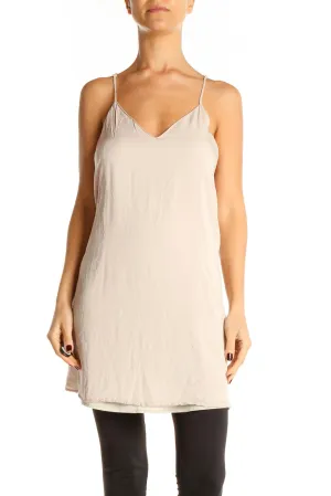 Beige Day A-Line Slip Dress