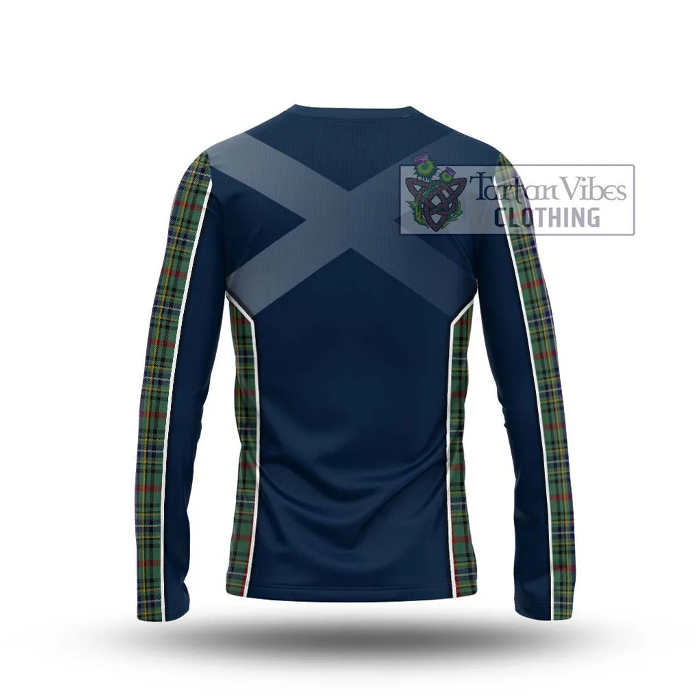 Bisset Tartan Long Sleeve T-Shirt with Family Crest and Lion Rampant Vibes Sport Style