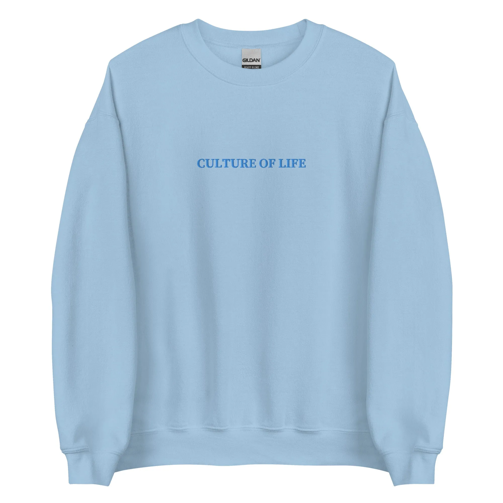 Blue Embroidered Culture of Life Sweatshirt