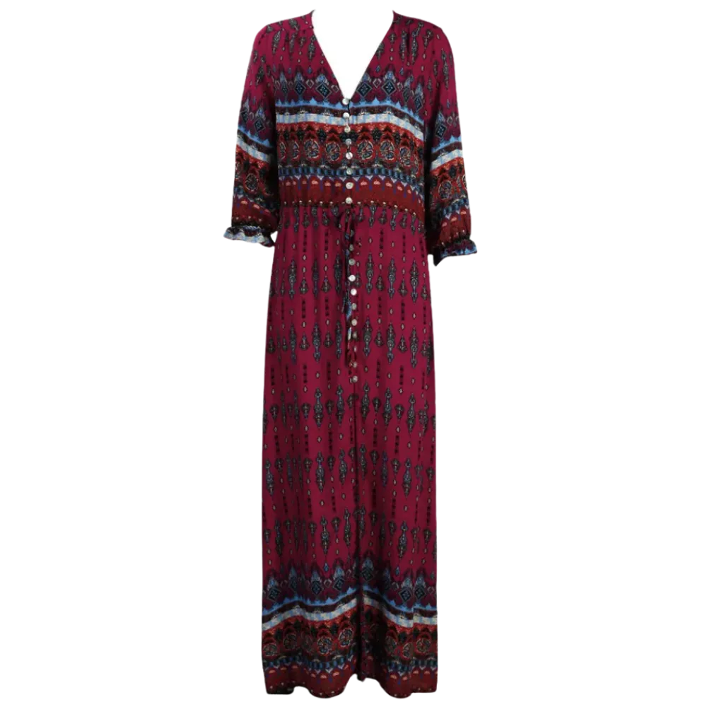 Bohemian V-Neck Maxi Dress