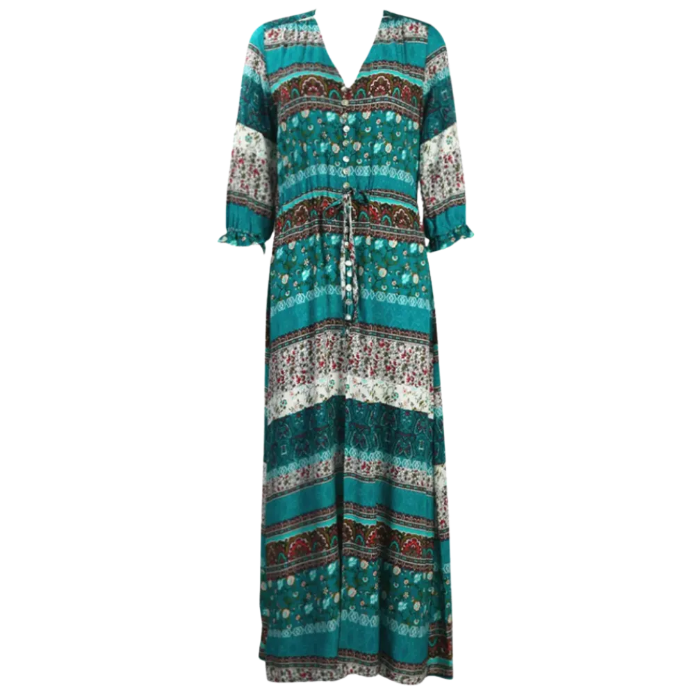 Bohemian V-Neck Maxi Dress