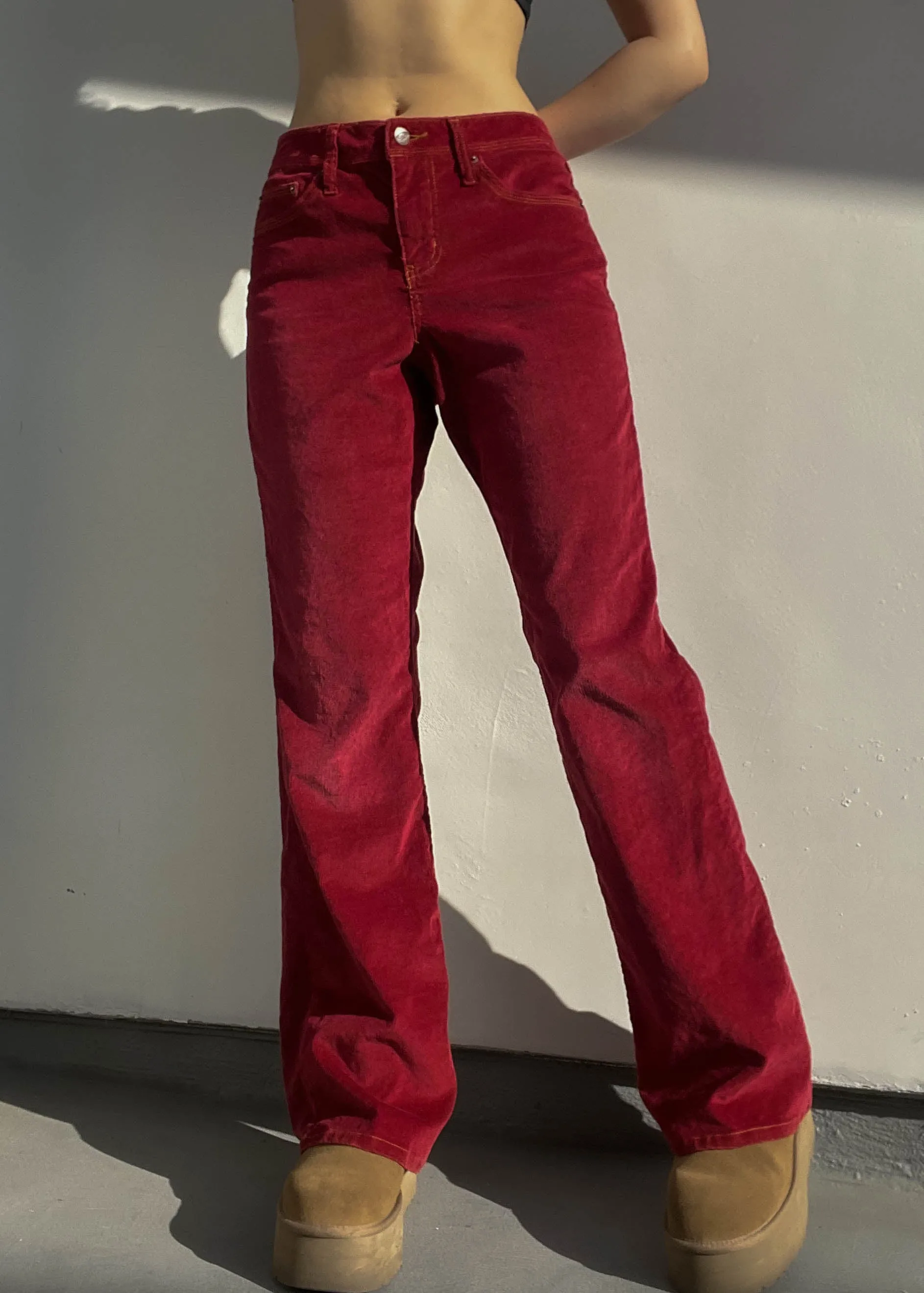 Bongo Red Corduroy Flares (XL)