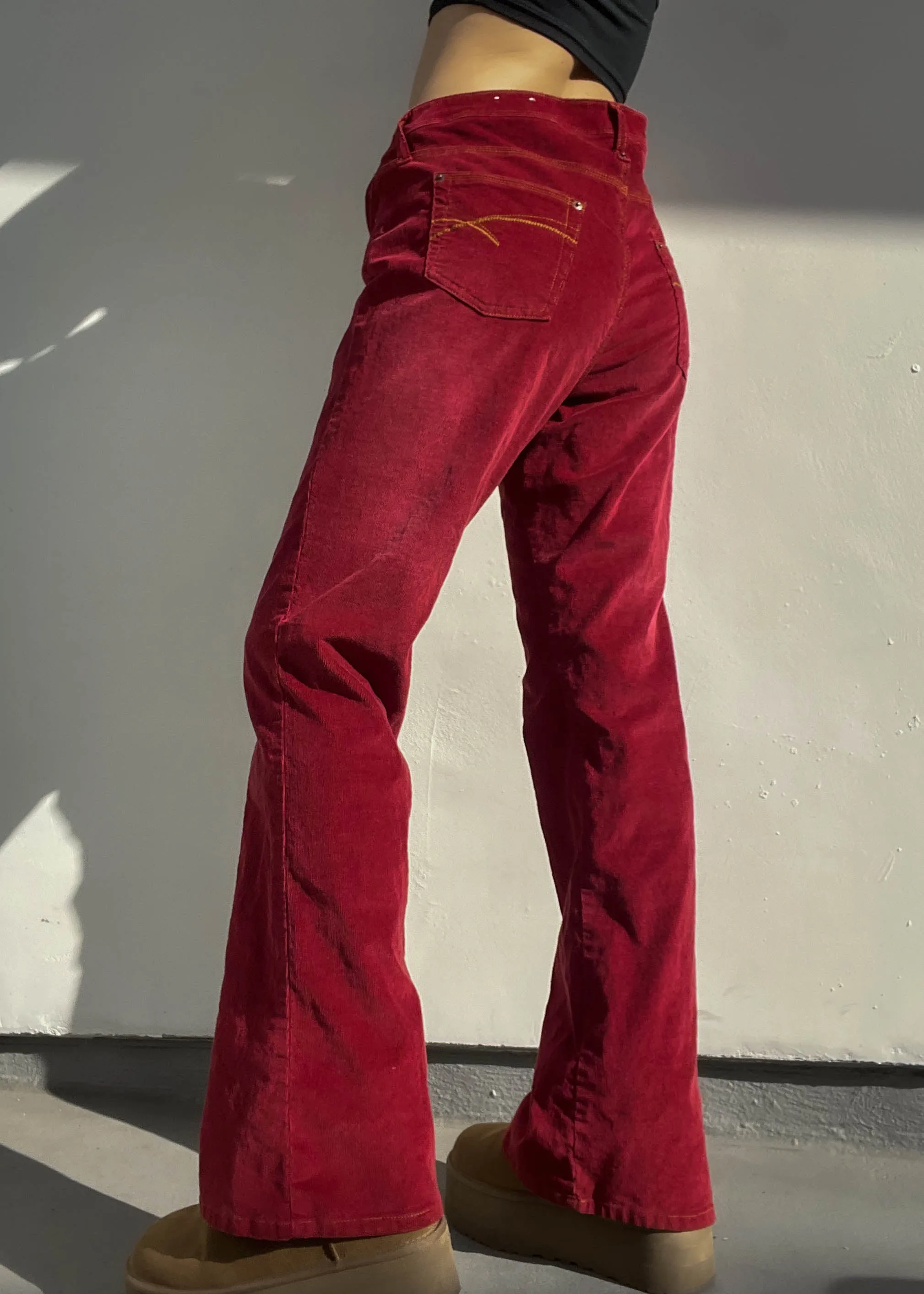 Bongo Red Corduroy Flares (XL)