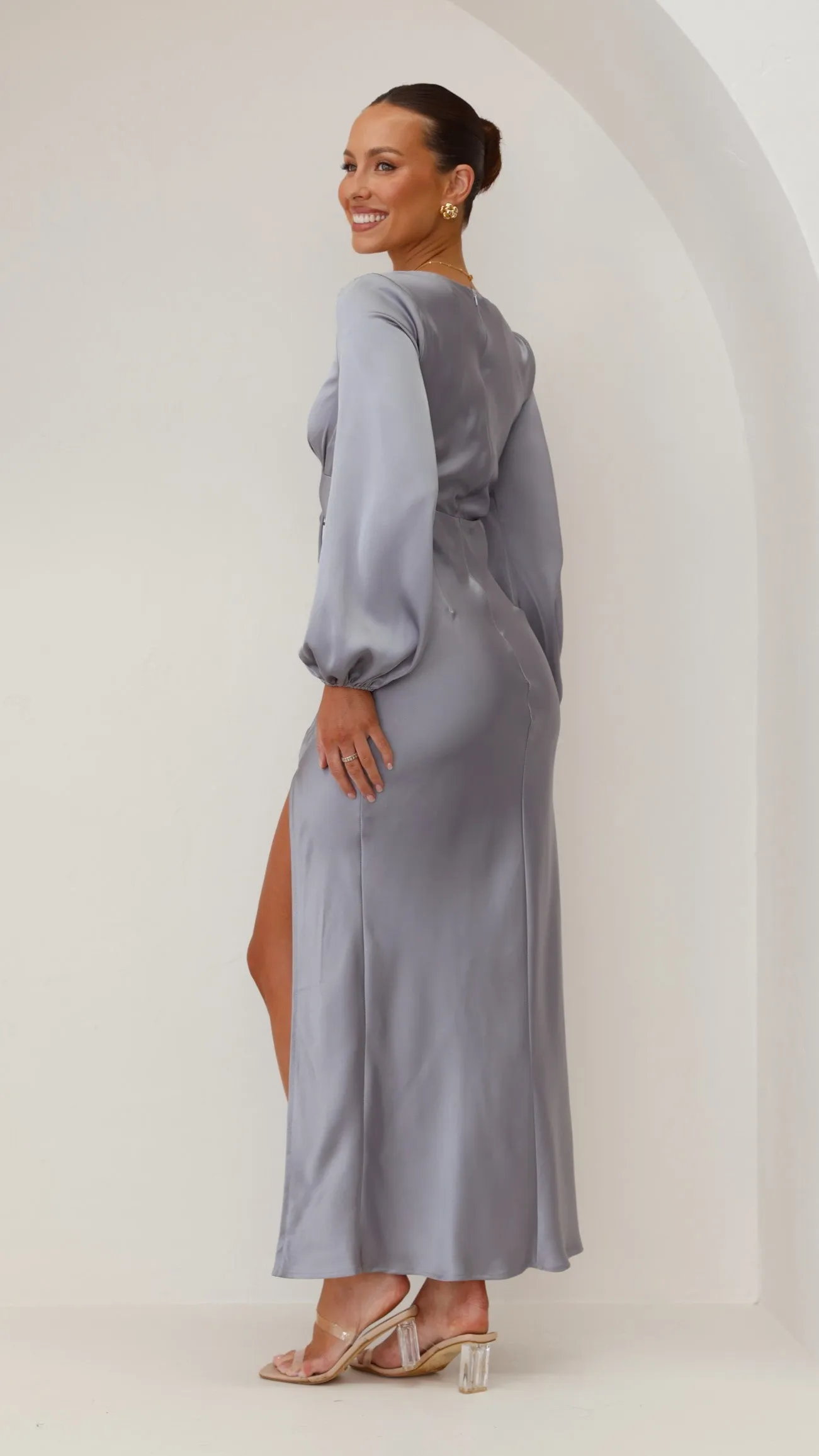 Brigitte Maxi Dress - Steel Blue