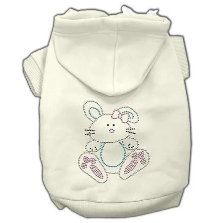 Bunny Rhinestone Hoodies Cream XXL (18)