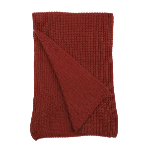 Burnt Red Cable Knit Cashmere Scarf