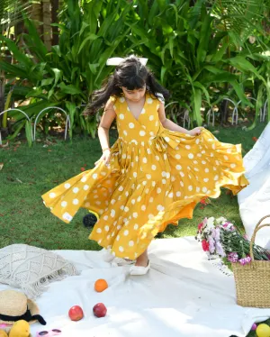 Buttercup Tier Polka Cotton Dress