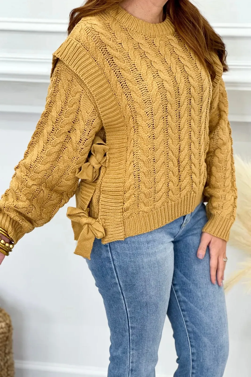 Camel Cable Knit Sweater