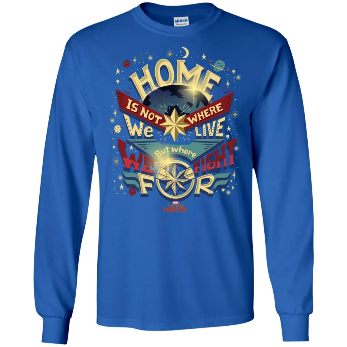 Captain Marvel Home Is What We Fight For Men Long Sleeve Shirt