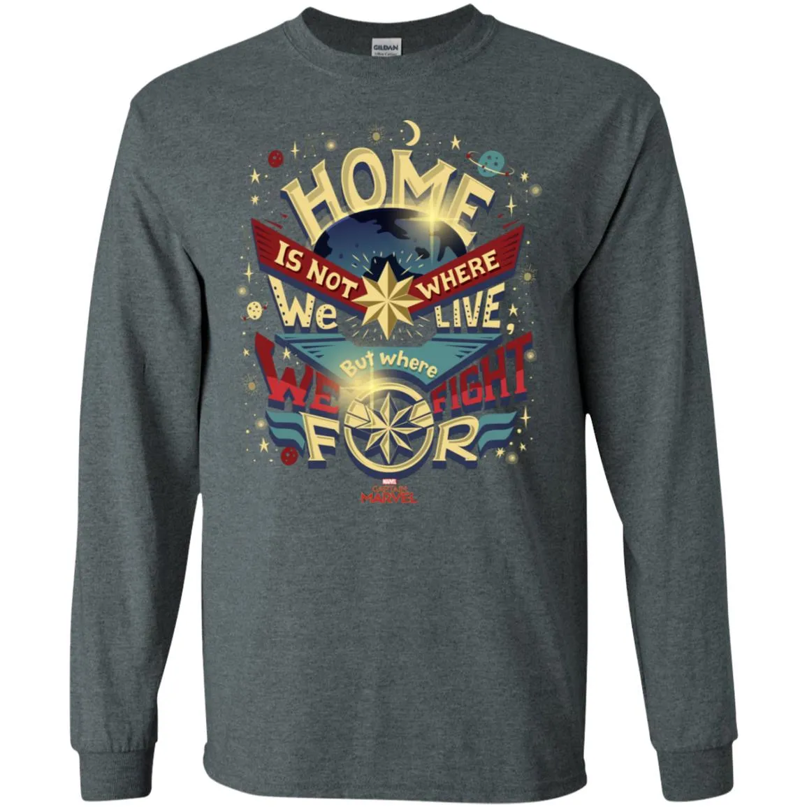 Captain Marvel Home Is What We Fight For Men Long Sleeve Shirt