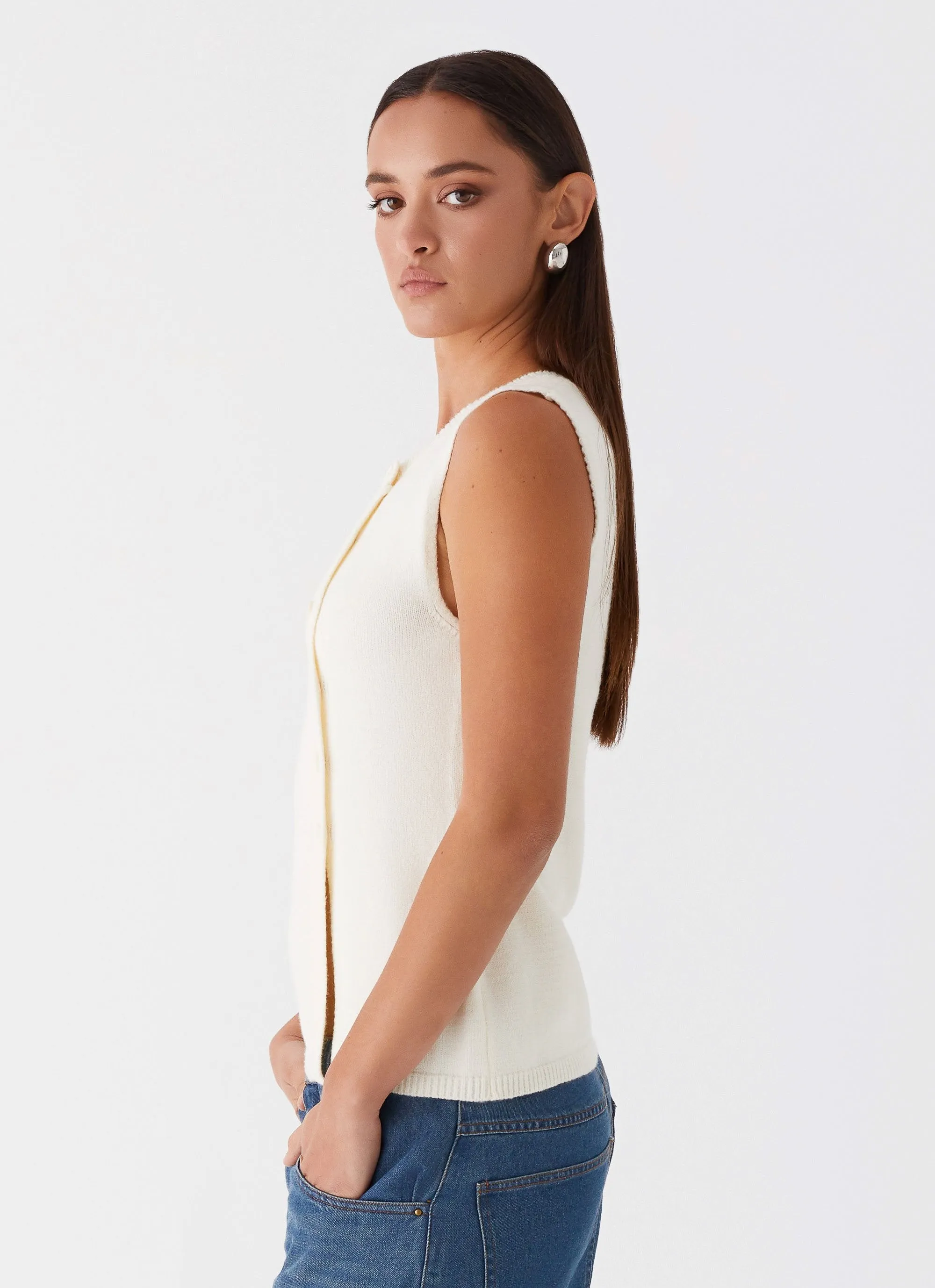 Carey Vest Top - White