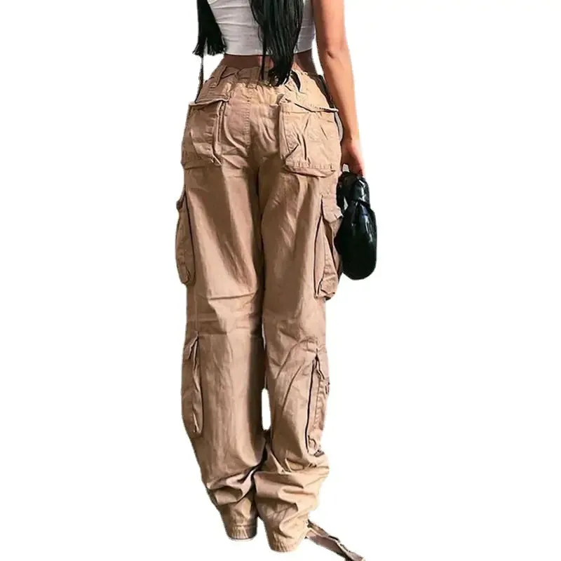 Cargo Solid Baggy Pants^