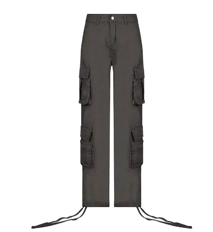 Cargo Solid Baggy Pants^