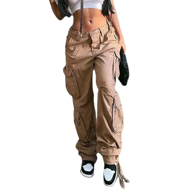 Cargo Solid Baggy Pants^