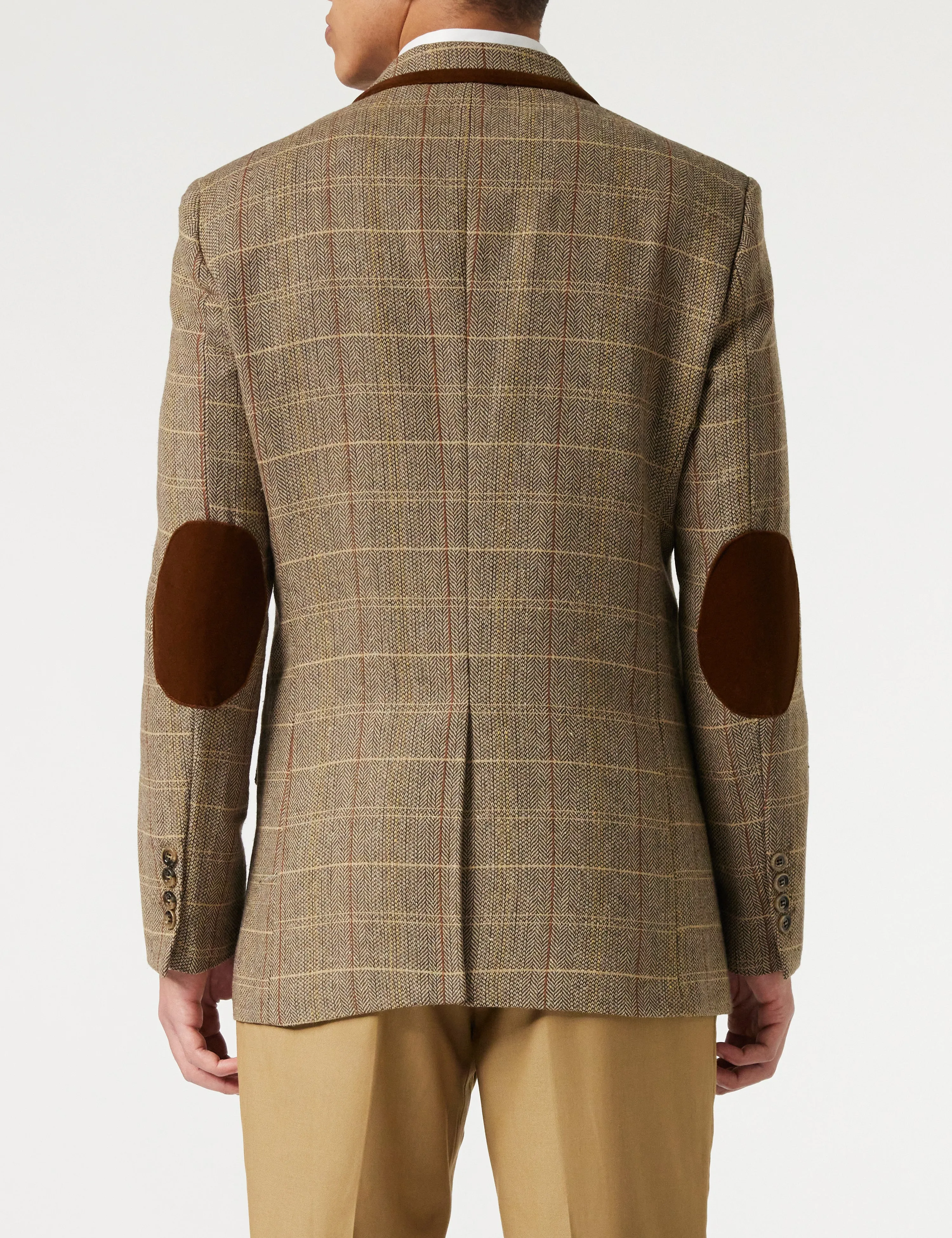 CARLO - BROWN TWEED CHECK BLAZER