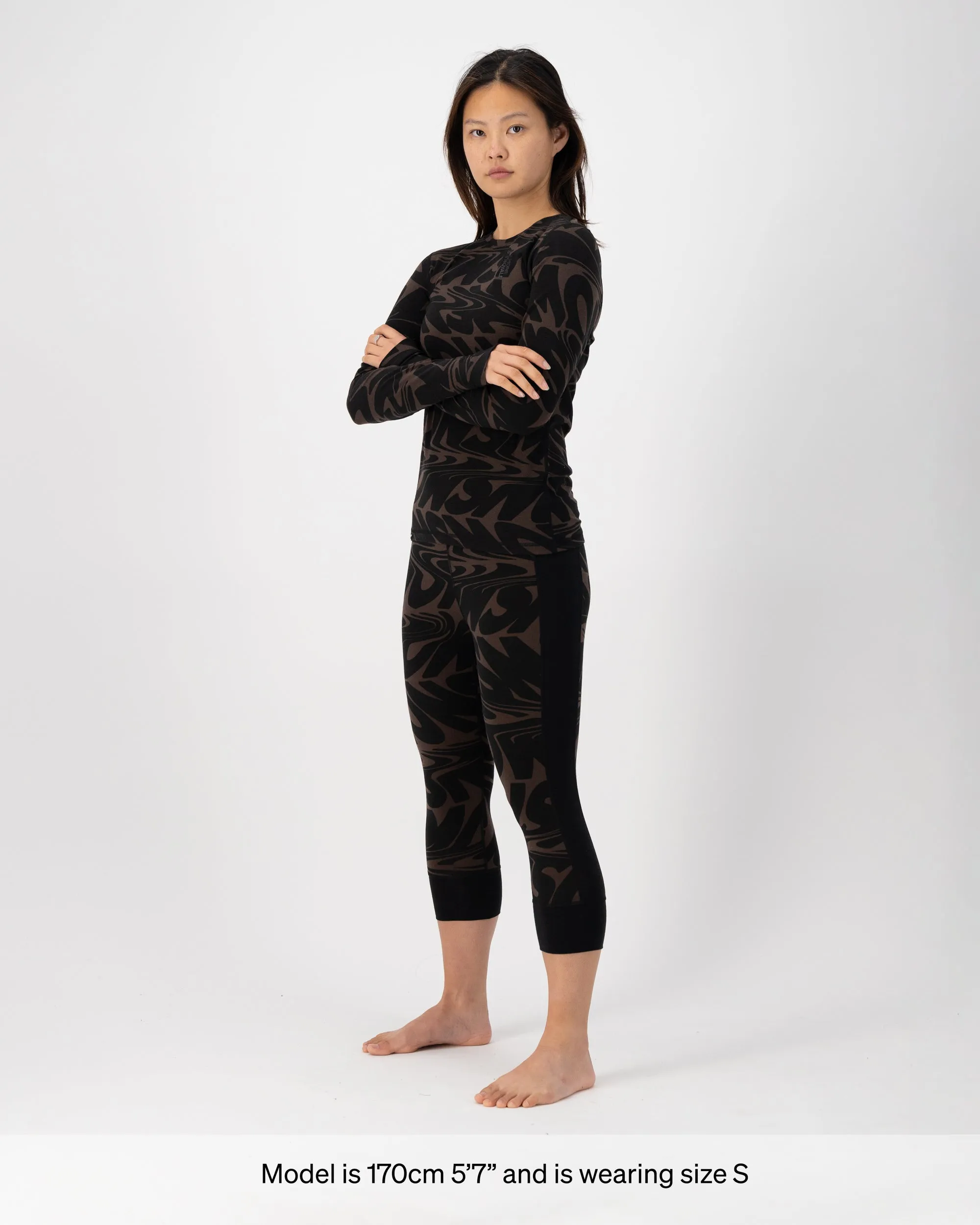 Cascade Merino Base Layer 3/4 Legging - Signal Lost Cedar