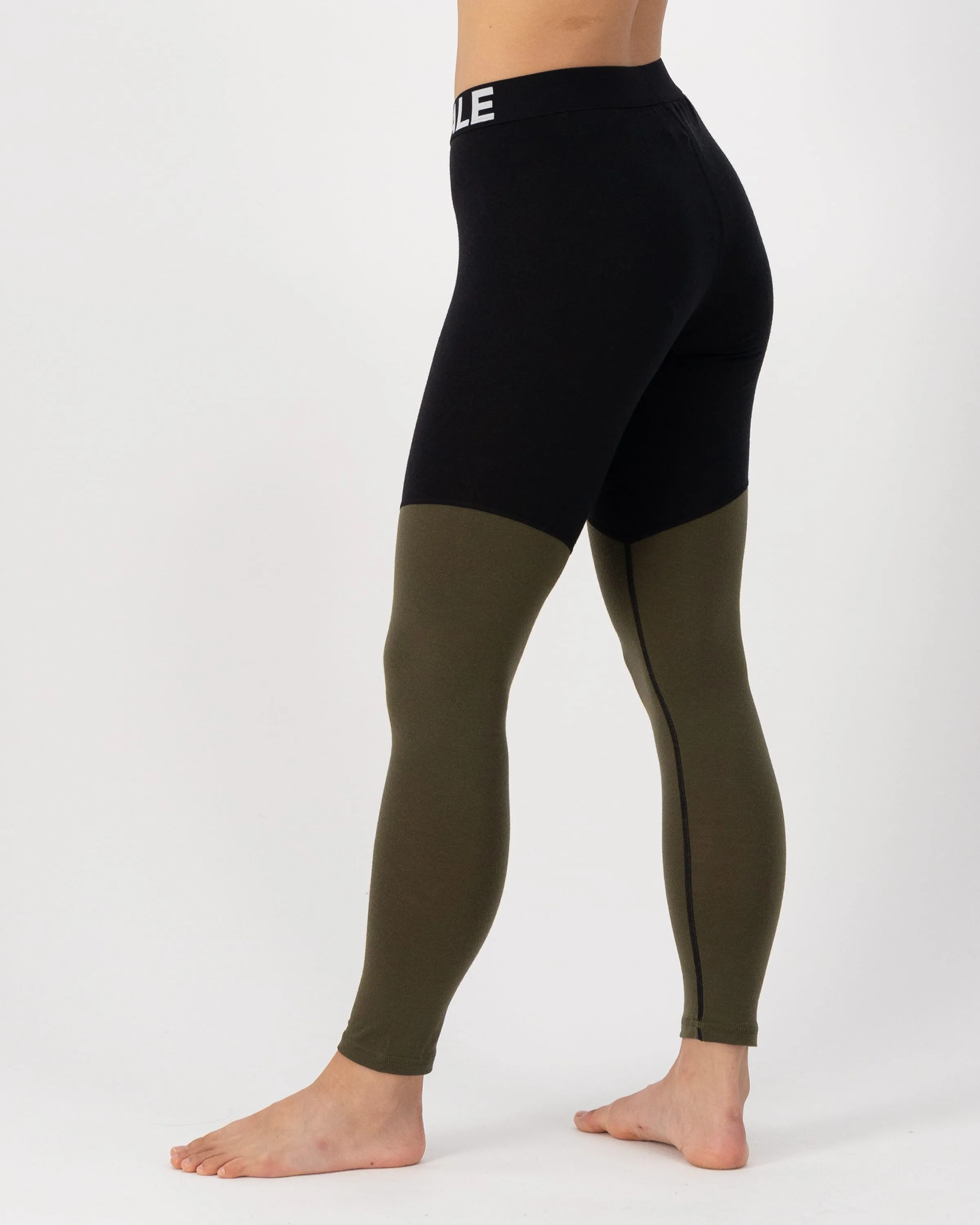 Cascade Merino Base Layer Legging - Dark Olive