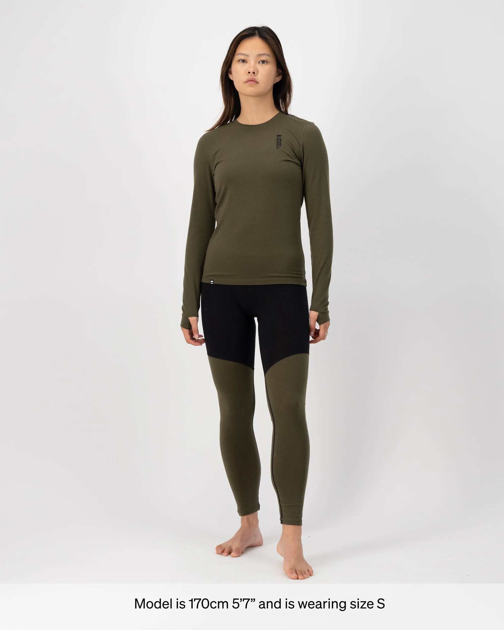 Cascade Merino Base Layer Legging - Dark Olive