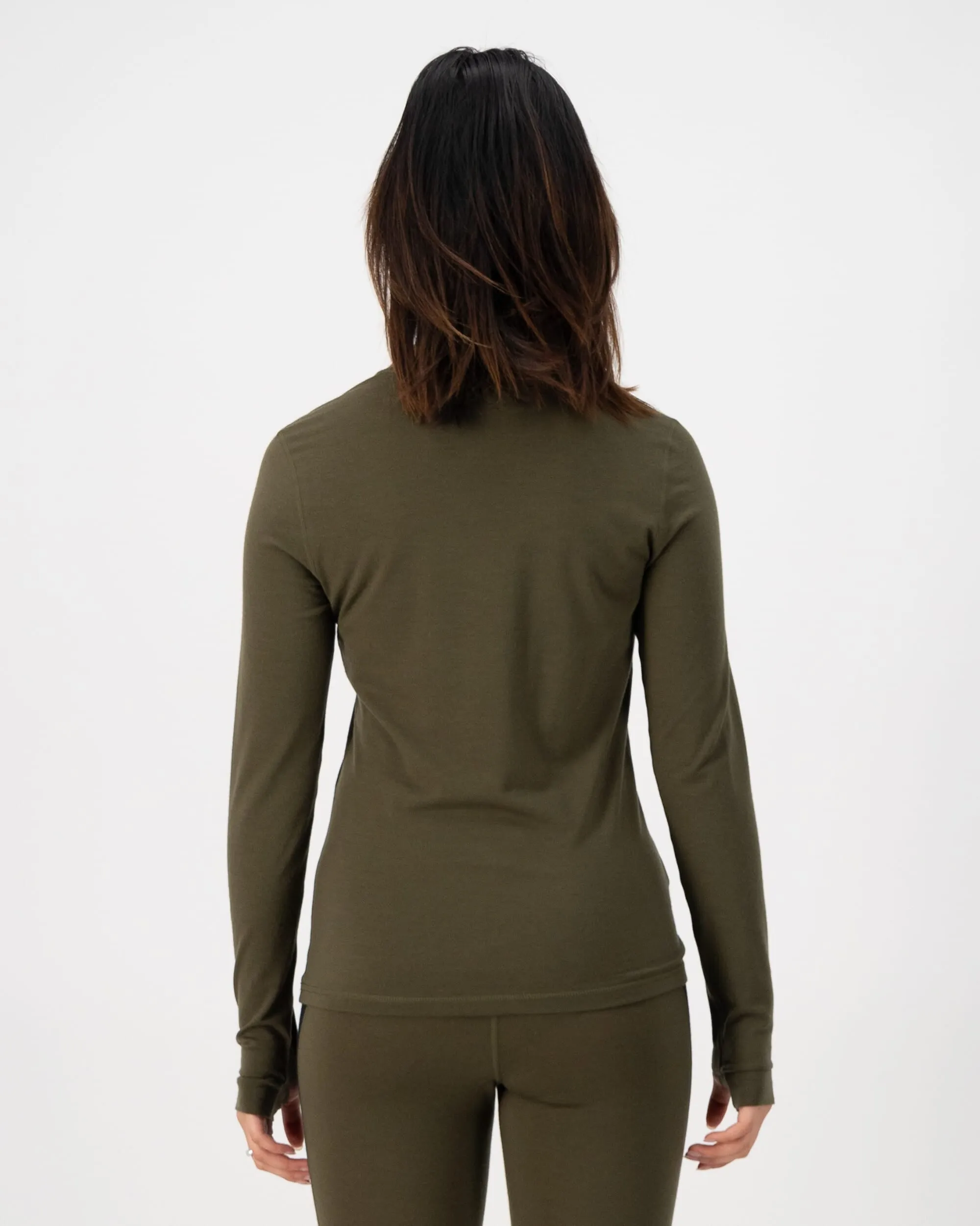 Cascade Merino Base Layer Long Sleeve - Dark Olive