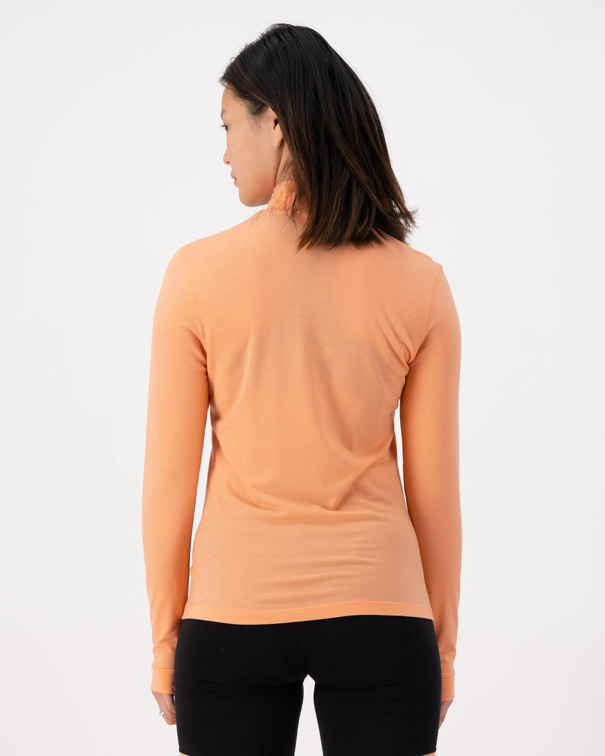 Cascade Merino Base Layer Mock Neck Long Sleeve - Punch