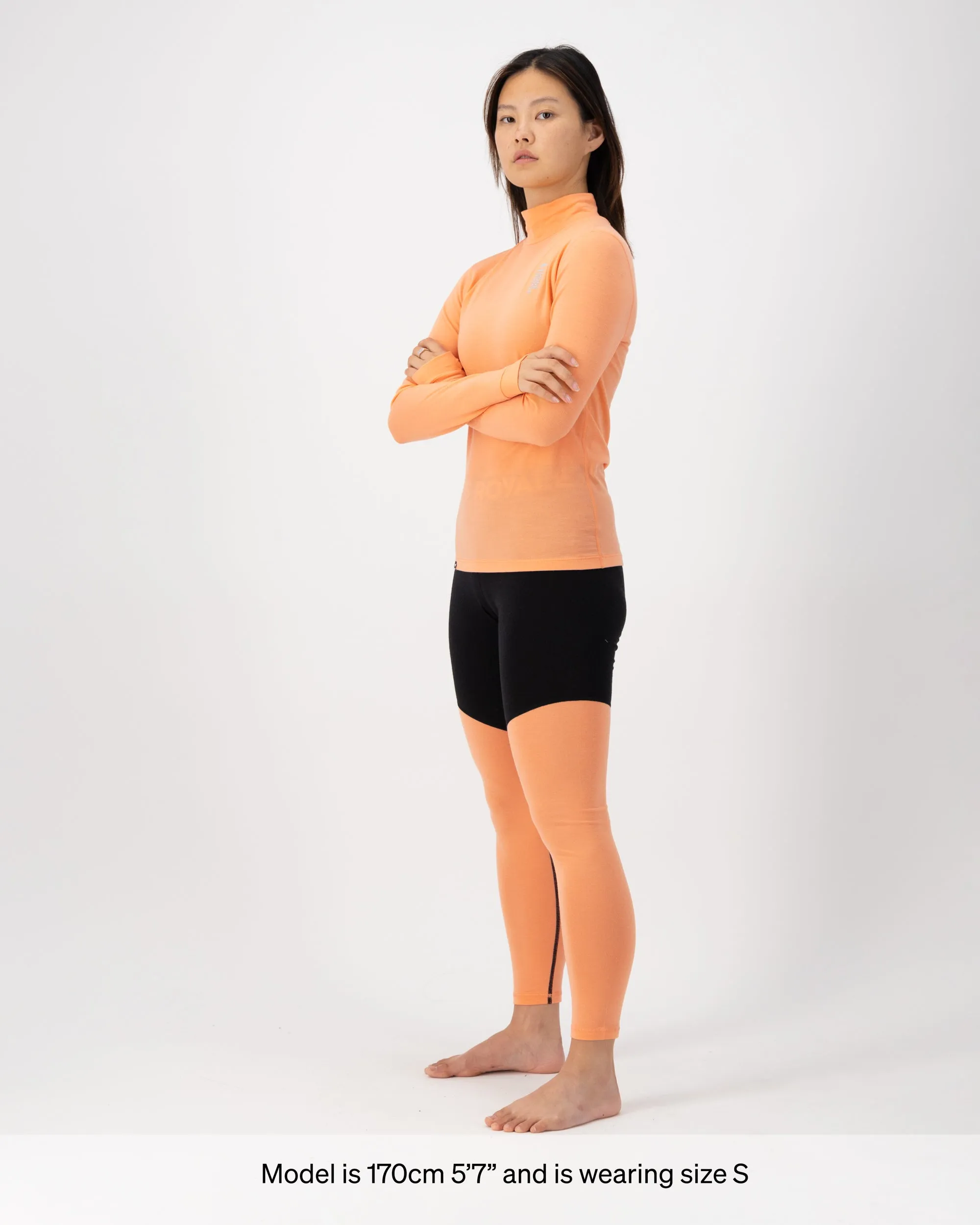 Cascade Merino Base Layer Mock Neck Long Sleeve - Punch