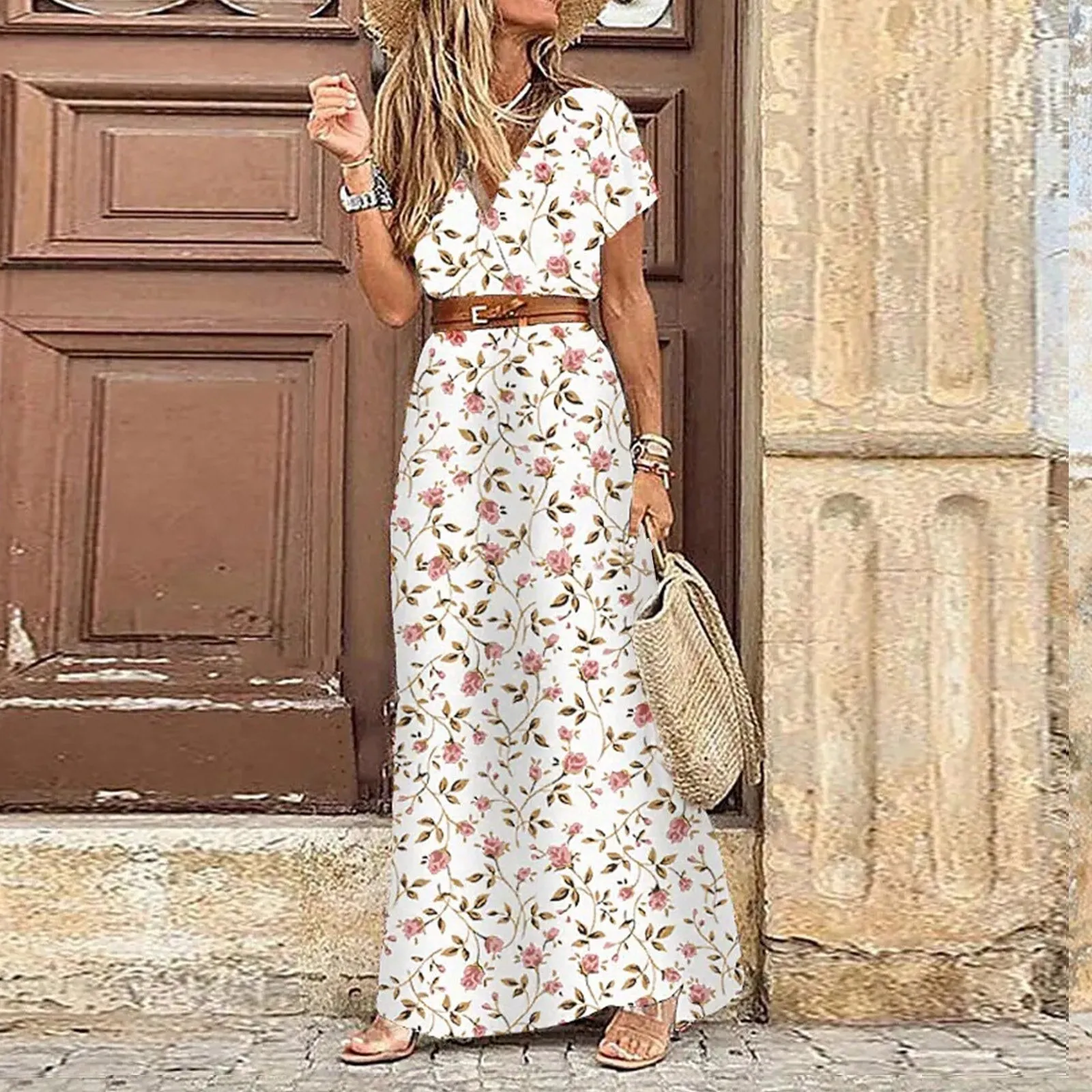 Casual Short Sleeve Evening Robe