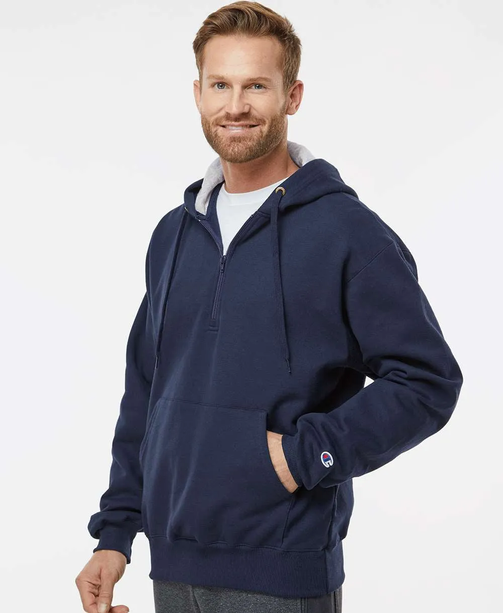 Champion Cotton Max Hooded Quarter-Zip Sweatshirt