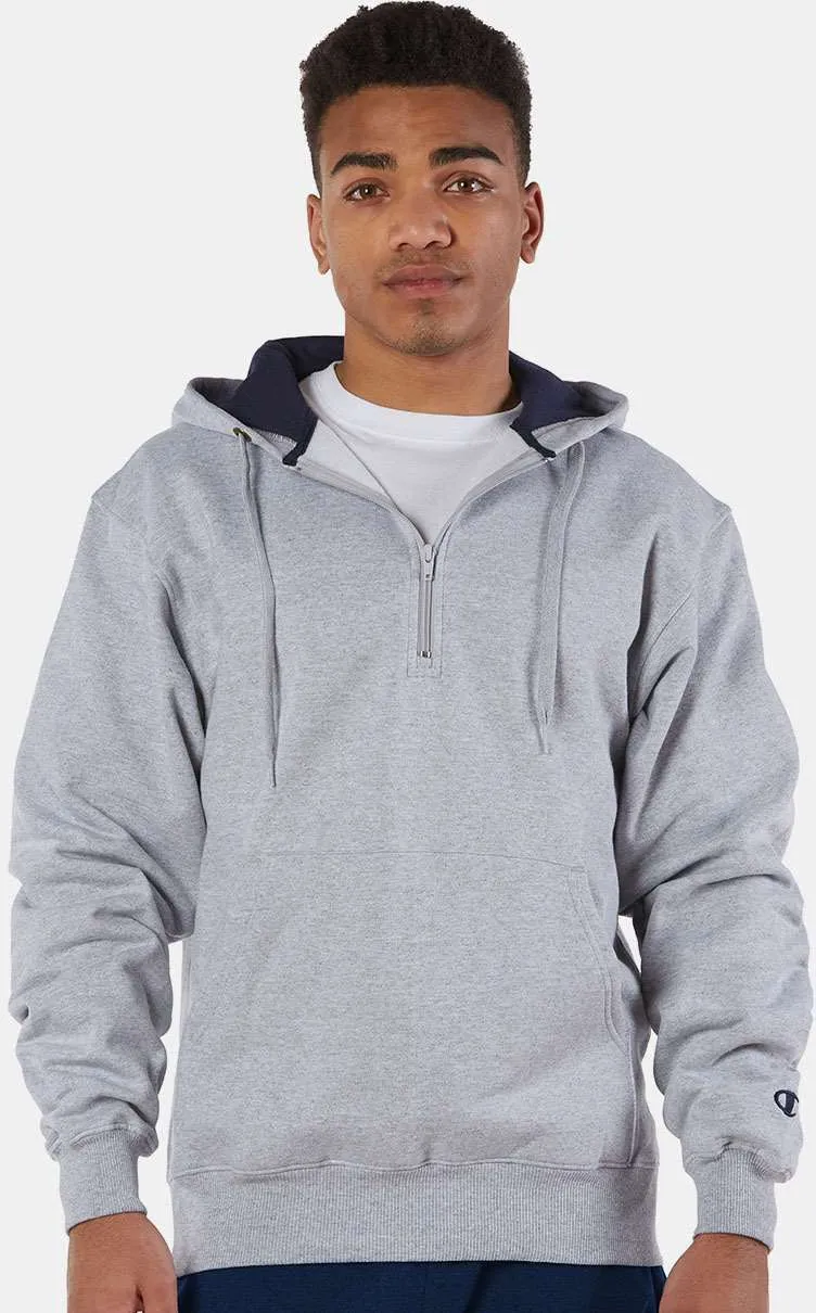 Champion Cotton Max Hooded Quarter-Zip Sweatshirt