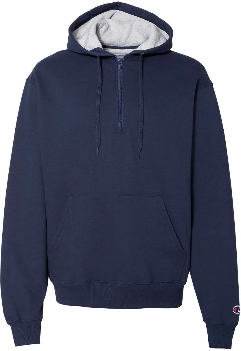 Champion Cotton Max Hooded Quarter-Zip Sweatshirt