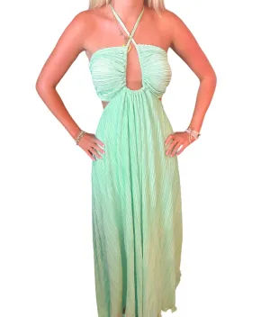 Chic Green Cut-Out Maxi Dress