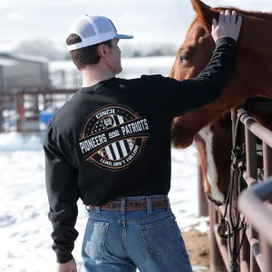 Cinch Men's Black Pioneer and Patriots Long Sleeve T-Shirt