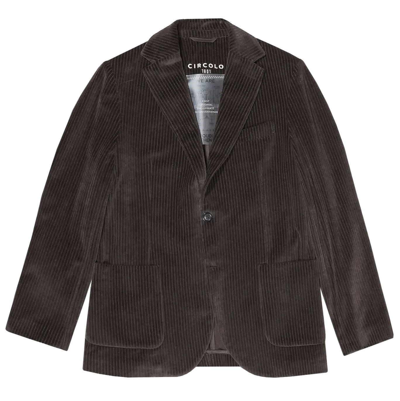 Circolo 1901 Corduroy Single-Breasted Blazer - Brown