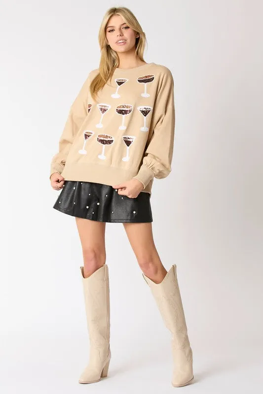 Coffee Martini Oversized Sweatshirt