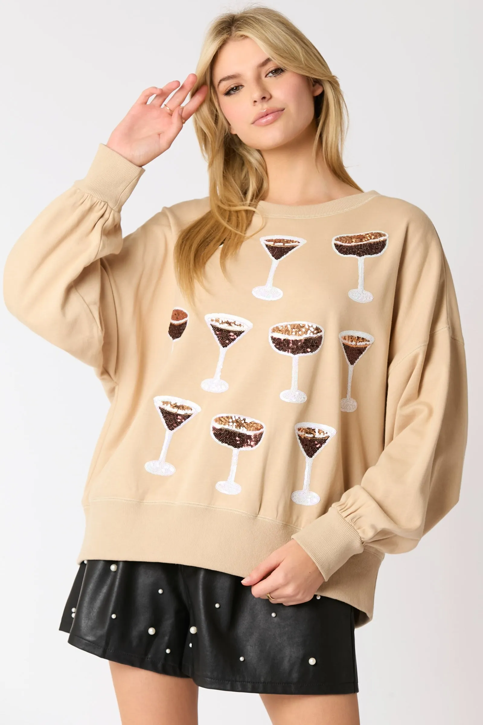 Coffee Martini Oversized Sweatshirt